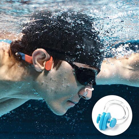 2-Pack Silicone Nose Plugs for Swimming, Waterproof Comfortable Nose Clips for Adults, Blue & Pink in Kuwait