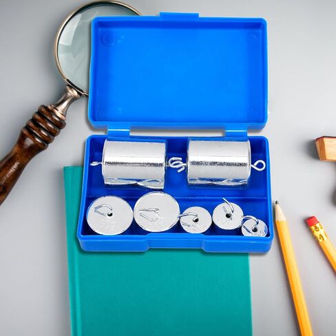 مجموعة كتلة مشقوقة للوزن من CHILDWEET مع شماعات 7 قطع أوزان معدنية مشقوقة لتجارب الفيزياء المعملية قياس دقيق 2.36 × 1.18 × 1.18 بوصة in Kuwait