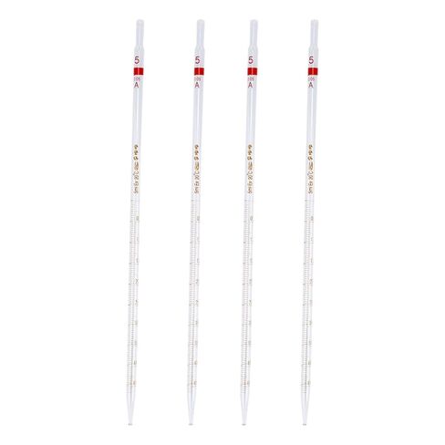 4pcs Lab Glass Single Ring Pipette Rigid Measuring Straw Oil Pipettes for Laboratory Glassware in Kuwait