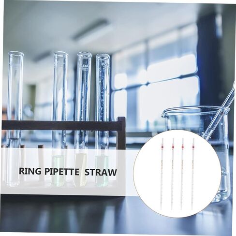 4pcs Lab Glass Single Ring Pipette Rigid Measuring Straw Oil Pipettes for Laboratory Glassware in Kuwait