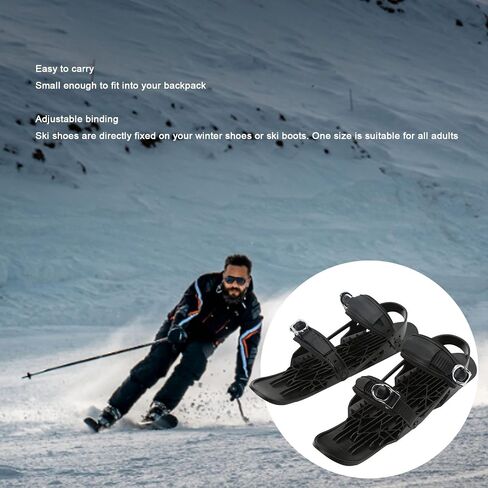حذاء Mini SKI ذو رباط أسود قابل للتعديل لمسارات الغابات in Kuwait