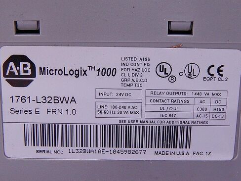 ألين برادلي 1761-L32BWA، سلسلة E MicroLogix 1000 وحدة تحكم قابلة للبرمجة T98190 in Kuwait