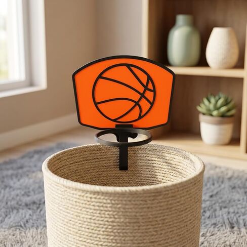 3D Printed Basketball Hoop Trash Can Durable Plastic Modern Sports Themed Waste Basket Single Unit in Kuwait