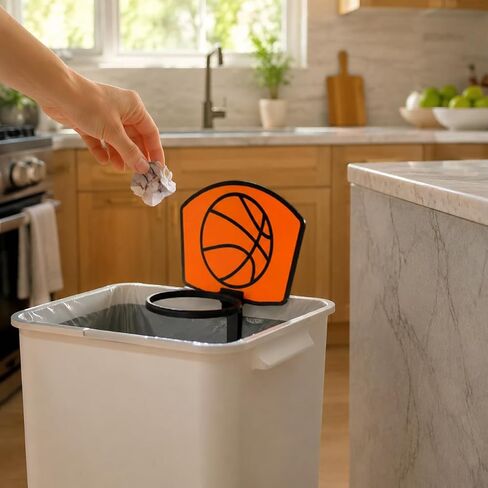 3D Printed Basketball Hoop Trash Can Durable Plastic Modern Sports Themed Waste Basket Single Unit in Kuwait