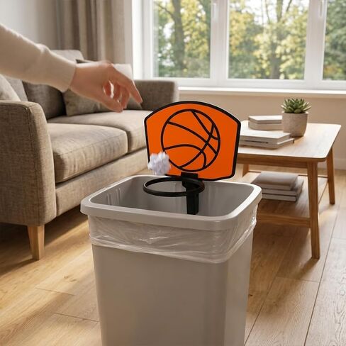 3D Printed Basketball Hoop Trash Can Durable Plastic Modern Sports Themed Waste Basket Single Unit in Kuwait