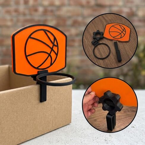 3D Printed Basketball Hoop Trash Can Durable Plastic Modern Sports Themed Waste Basket Single Unit in Kuwait