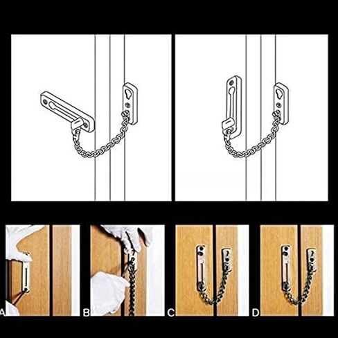 Door Chain Lock, Safe Buckle,Latch Safety Limiter,Anti-Theft Household Bolt (C(Golden) in Kuwait