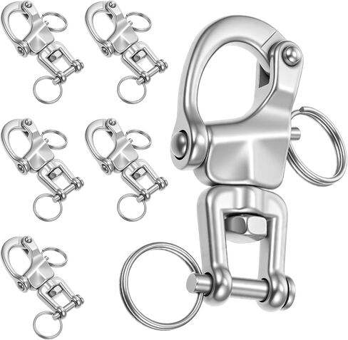 6 قطع المفاجئة تكبل الإبحار حبال الرايات الفولاذ المقاوم للصدأ Clevis قطب الفك دوار المفاجئة السنانير 316 يدور تكبل الإفراج السريع مقاطع الغوص يدور يستقر هوك للمركب الشراعي سبينكر هاليارد يخت in Kuwait