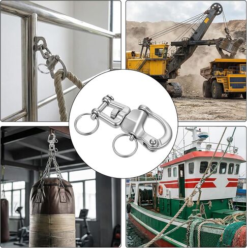 6 قطع المفاجئة تكبل الإبحار حبال الرايات الفولاذ المقاوم للصدأ Clevis قطب الفك دوار المفاجئة السنانير 316 يدور تكبل الإفراج السريع مقاطع الغوص يدور يستقر هوك للمركب الشراعي سبينكر هاليارد يخت in Kuwait