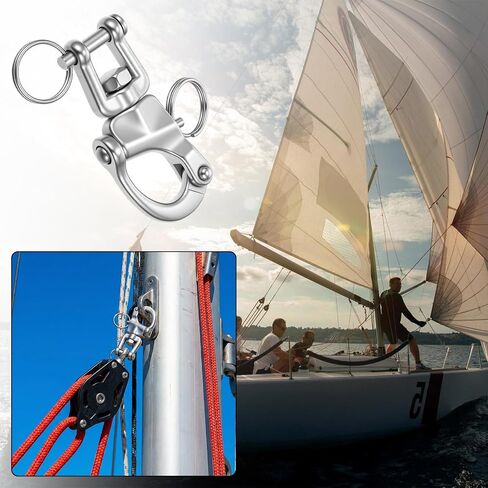 6 قطع المفاجئة تكبل الإبحار حبال الرايات الفولاذ المقاوم للصدأ Clevis قطب الفك دوار المفاجئة السنانير 316 يدور تكبل الإفراج السريع مقاطع الغوص يدور يستقر هوك للمركب الشراعي سبينكر هاليارد يخت in Kuwait