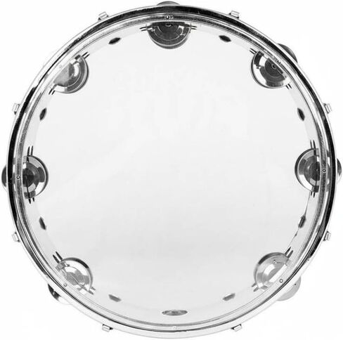 Qianly Double Row Chime Tambourine Crisp Sound 10 Inch Tambourine Frame Tunable Hand Percussion Drum for Live Performance, Classroom, Blue in Kuwait