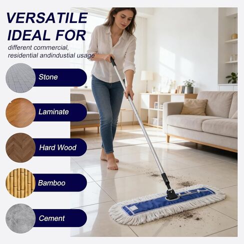 36" Commercial Dust Mop Cover - Reusable Dust Mop Pad for Janitorial Use, Heavy-Duty Washable Design Fit Standard 36 Inch Dust Mops (Professional/Commercial Cleaning) 2 Pack in Saudi Arabia