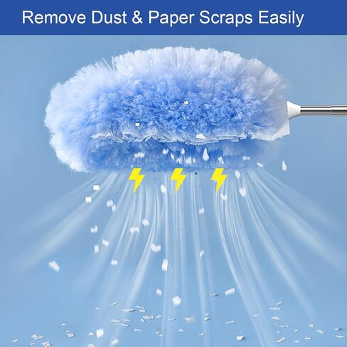 30P Duster Refills Compatible with S wiffer Dusters, Multi Surface 360° Heavy Duty Duster Refills with 4X Fluffy Fiber, Dust Removal Tools Refill Replacenments Cleaning Dusters with Handle - Blue in Kuwait