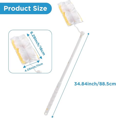 Dimeho 60 Count Duster Refills, Disposable Cleaning Duster Kit Heavy Duty Microfibre Dusters with Extendable Handle Starter Multi-Surface Dusters for Cleaning Home Furniture Blinds Ceiling Fan in Saudi Arabia