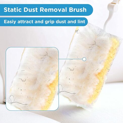 Dimeho 60 Count Duster Refills, Disposable Cleaning Duster Kit Heavy Duty Microfibre Dusters with Extendable Handle Starter Multi-Surface Dusters for Cleaning Home Furniture Blinds Ceiling Fan in Saudi Arabia