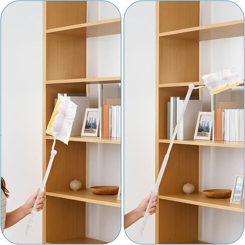 Dimeho 60 Count Duster Refills, Disposable Cleaning Duster Kit Heavy Duty Microfibre Dusters with Extendable Handle Starter Multi-Surface Dusters for Cleaning Home Furniture Blinds Ceiling Fan in Saudi Arabia