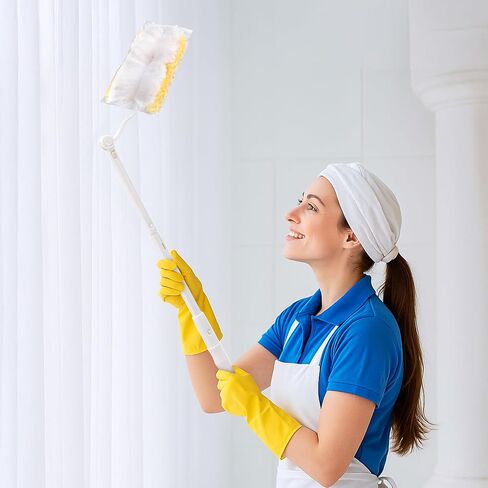 Dimeho 60 Count Duster Refills, Disposable Cleaning Duster Kit Heavy Duty Microfibre Dusters with Extendable Handle Starter Multi-Surface Dusters for Cleaning Home Furniture Blinds Ceiling Fan in Saudi Arabia