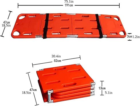 Emergency Rescue Water Floating Stretcher, 350lbs Capacity Foldable Spine Board with Seat Belt, Durable PE Backboard for Lifeguards & First Responders - Essential Safety Gear in Kuwait