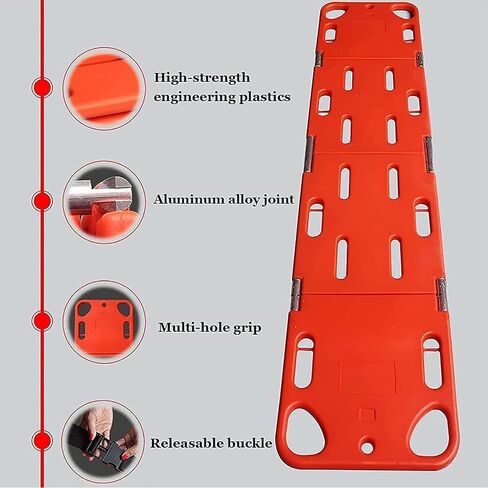 Emergency Rescue Water Floating Stretcher, 350lbs Capacity Foldable Spine Board with Seat Belt, Durable PE Backboard for Lifeguards & First Responders - Essential Safety Gear in Kuwait