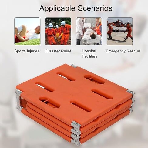 Emergency Rescue Water Floating Stretcher, 350lbs Capacity Foldable Spine Board with Seat Belt, Durable PE Backboard for Lifeguards & First Responders - Essential Safety Gear in Kuwait