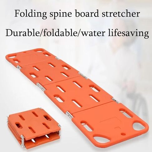 Emergency Rescue Water Floating Stretcher, 350lbs Capacity Foldable Spine Board with Seat Belt, Durable PE Backboard for Lifeguards & First Responders - Essential Safety Gear in Kuwait
