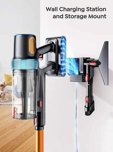 Cordless Vacuum Cleaner, 650W 55KPA 70Mins Vacuum Cleaners for Home, Upgraded Stick Vacuum with 3.3Ft Extendable Hose, LED Touch Screen, Wall Charging Station, Auto Mode for Carpet Pet Hair Hard Floor in Kuwait