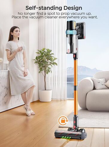 Cordless Vacuum Cleaner, 650W 55KPA 70Mins Vacuum Cleaners for Home, Upgraded Stick Vacuum with 3.3Ft Extendable Hose, LED Touch Screen, Wall Charging Station, Auto Mode for Carpet Pet Hair Hard Floor in Kuwait