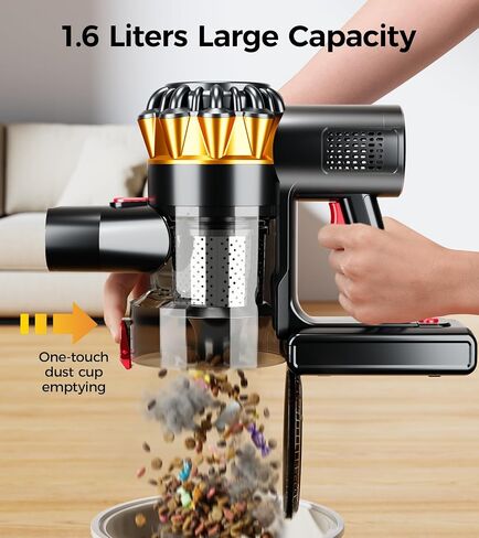 Cordless Vacuum Cleaner, 550W 45KPA 65Mins Vacuum Cleaners for Home, Stick Vacuum with Self-Standing,Touch Screen, Anti-Tangle Brush, 8-in-1 Lightweight Wireless Vacuum for Pet Hair Carpet Hard Floors in Kuwait