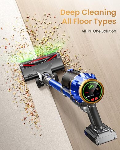 Cordless Vacuum Cleaner, Upgraded 650W 60KPA 70Mins Vacuum Cleaners for Home with Self-Standing Vacuum Cleaner Stick, Anti-tangle Wireless Vacuum, OLED Screen 1.8L Cup for Pet Hair/Carpets/All Floor in Kuwait
