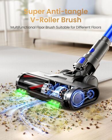 Cordless Vacuum Cleaner, Upgraded 650W 60KPA 70Mins Vacuum Cleaners for Home with Self-Standing Vacuum Cleaner Stick, Anti-tangle Wireless Vacuum, OLED Screen 1.8L Cup for Pet Hair/Carpets/All Floor in Kuwait