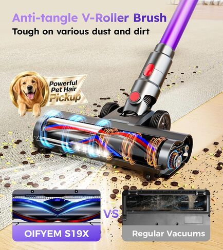 Cordless Vacuum Cleaner,Upgraded 550W 45KPA 60Mins Vacuum Cleaners for Home,Self-Standing Stick Vacuum with LED Display, Anti-Tangle,8 in 1 Lightweight Vacuum Cordless for Pet Hair Carpet Hard Floors in Kuwait