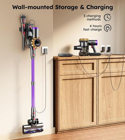 Cordless Vacuum Cleaner,Upgraded 550W 45KPA 60Mins Vacuum Cleaners for Home,Self-Standing Stick Vacuum with LED Display, Anti-Tangle,8 in 1 Lightweight Vacuum Cordless for Pet Hair Carpet Hard Floors in Kuwait