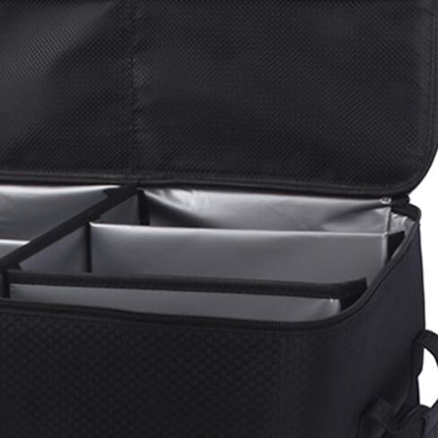 POCREATION Golf Bag Organizer, Golf Trunk Car Organizer Dual Layer Foldable with 4 Compartments 2 Shoe Bags Mesh Pockets for Clothes Shoes Clubs Accessories Travel S in Kuwait