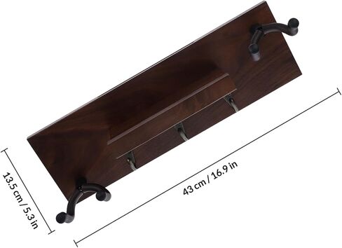 Toyvian Wooden 4-in-1 Guitar Wall Hanger Rack with Black Walnut Finish, Multi-Guitar and Ukulele Mount for Wall Storage, Musical Instrument Stand for Acoustic and Electric Guitars in Kuwait