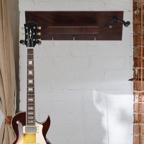 Toyvian Wooden 4-in-1 Guitar Wall Hanger Rack with Black Walnut Finish, Multi-Guitar and Ukulele Mount for Wall Storage, Musical Instrument Stand for Acoustic and Electric Guitars in Kuwait