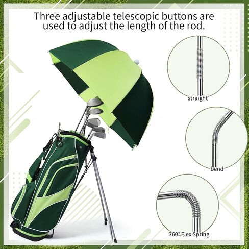 2 Pack Golf Bag Umbrella Golf Club Umbrella Flex Spring Top Telescoping for Rain Protection, 54" Extended 36" Collapsed Shaft with Rubber Grip in Kuwait