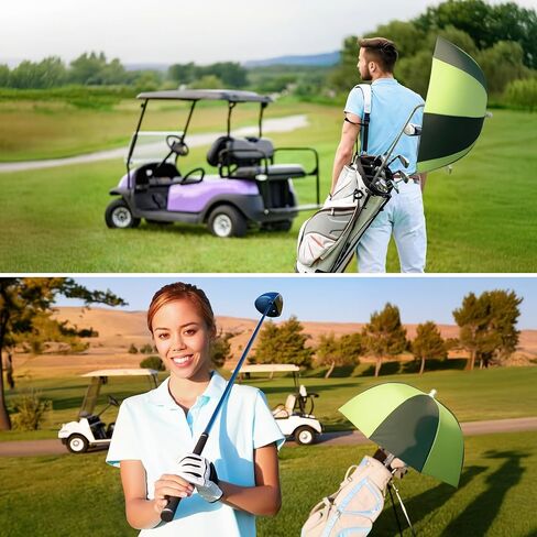 2 Pack Golf Bag Umbrella Golf Club Umbrella Flex Spring Top Telescoping for Rain Protection, 54" Extended 36" Collapsed Shaft with Rubber Grip in Kuwait