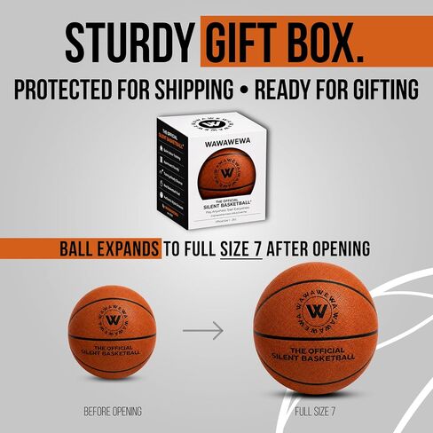 WAWAWEWA The Official Silent Basketball (Size 7) Bundle with Hoop – Indoor Basketball for Quiet Dribbling – Grooved Airless Indoor Training Basket Ball & Large Wall Mounted Basket Ball Hoop in Kuwait