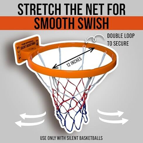 WAWAWEWA The Official Silent Basketball (Size 7) Bundle with Hoop – Indoor Basketball for Quiet Dribbling – Grooved Airless Indoor Training Basket Ball & Large Wall Mounted Basket Ball Hoop in Kuwait
