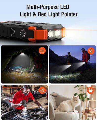Solar Charger Power Bank, 42800mAh Wireless Portable Charger with USB-C in/Output, QC3.0 Fast Charging 15W 4 Ports Outdoor Battery Pack Built-in Dual Led Flashlights for iPhone Samsung etc Red in Kuwait