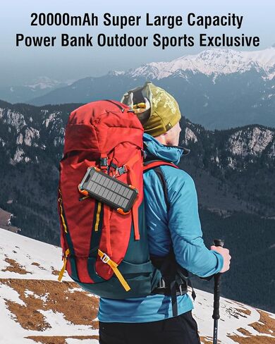 Solar Charger Power Bank, 42800mAh Wireless Portable Charger with USB-C in/Output, QC3.0 Fast Charging 15W 4 Ports Outdoor Battery Pack Built-in Dual Led Flashlights for iPhone Samsung etc Red in Kuwait