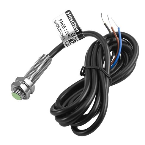 Heschen M8 Inductive Proximity Sensor Switch PR08-1.5DN Cylindrical Type Detector 1.5mm DC12-24V 3 Wire NPN NO(Normally Open) CE in Kuwait