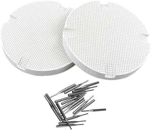 Dental Lab Honeycomb Firing Trays 10 Firing Trays + 200 Zirconia Tips Ceramic Metal Pins Dental Lab Honeycomb Kit with Pan Rack Circle(5Sets S) in Kuwait