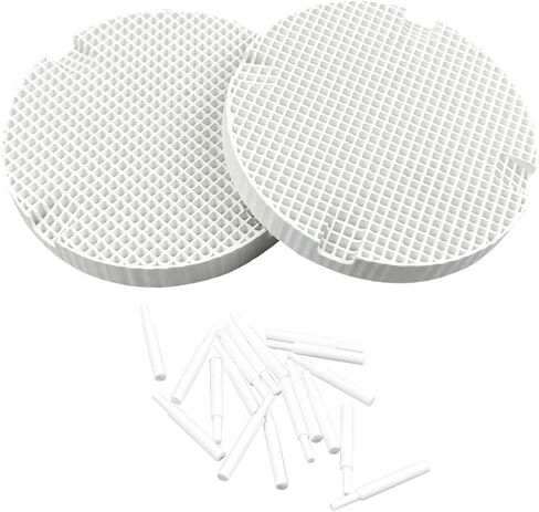Dental Lab Honeycomb Firing Trays 10 Firing Trays + 200 Zirconia Tips Ceramic Metal Pins Dental Lab Honeycomb Kit with Pan Rack Circle(5Sets S) in Kuwait