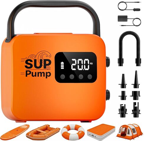 Paddle Board Electric Pump, Inflates 7 Boards on 18000mAh Battery, 20PSI Max Auto-Off, 5V/2A USB Port for Phone, Fast Inflation & Deflation for SUP Boat Pool Float in Kuwait