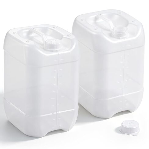 2 Pcs 2.5 Gallon / 10 L Stackable Water Jug Food Grade Hdpe Water Container with Graduated Liquids and 70 mm Threaded Cap for Liquid Storage Mixing, Clear in Kuwait