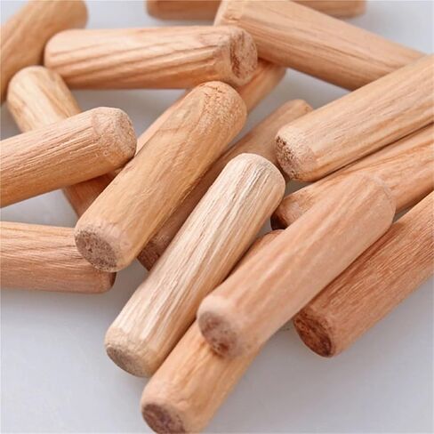 Wooden Dowel Pins 1000pcs M5 M6 Wooden Dowel Cabinet Drawer Round Fluted Wood Craft Pins Rods Set Furniture Fitting Wooden Dowel Pin(M5 (1000PCS),30mm) in Kuwait