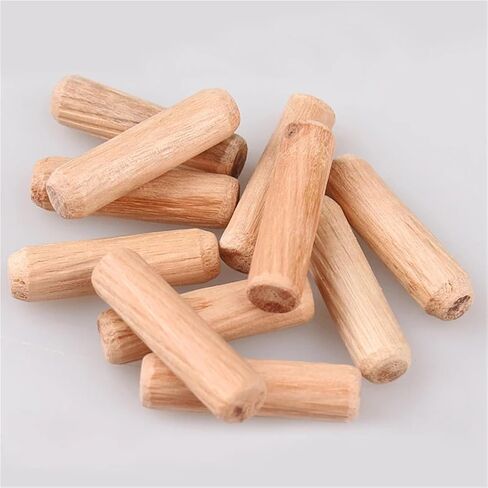 Wooden Dowel Pins 1000pcs M5 M6 Wooden Dowel Cabinet Drawer Round Fluted Wood Craft Pins Rods Set Furniture Fitting Wooden Dowel Pin(M5 (1000PCS),30mm) in Kuwait