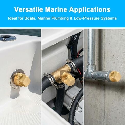 4 Pcs Boat Drain Plugs 1/2" NPT Solid Brass Boat Drain Plug Flare Tube Fitting Spare Garboard Drain-Plug Kit for Most Boats Hulls Parts in Saudi Arabia