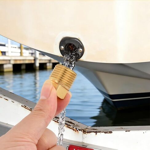 4 Pcs Boat Drain Plugs 1/2" NPT Solid Brass Boat Drain Plug Flare Tube Fitting Spare Garboard Drain-Plug Kit for Most Boats Hulls Parts in Saudi Arabia